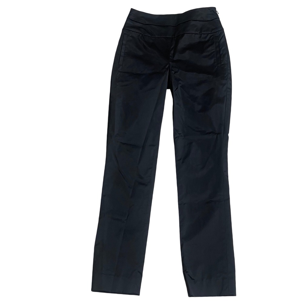 Club Monaco Womens Size 0 Black Straight Leg Side Zip Dress Pants Trousers EUC